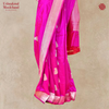 Katan Silk Handloom Kadhwa Shikargah Boota Fuscia Saree