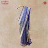 Katan Silk Kadhwa Handloom Tanchoi Shot Blue Saree