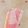 Kora Silk Meenakari Peach-Pink Jaal Saree