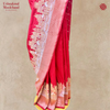 Katan Silk Handloom Kadhwa Ghat Red Saree